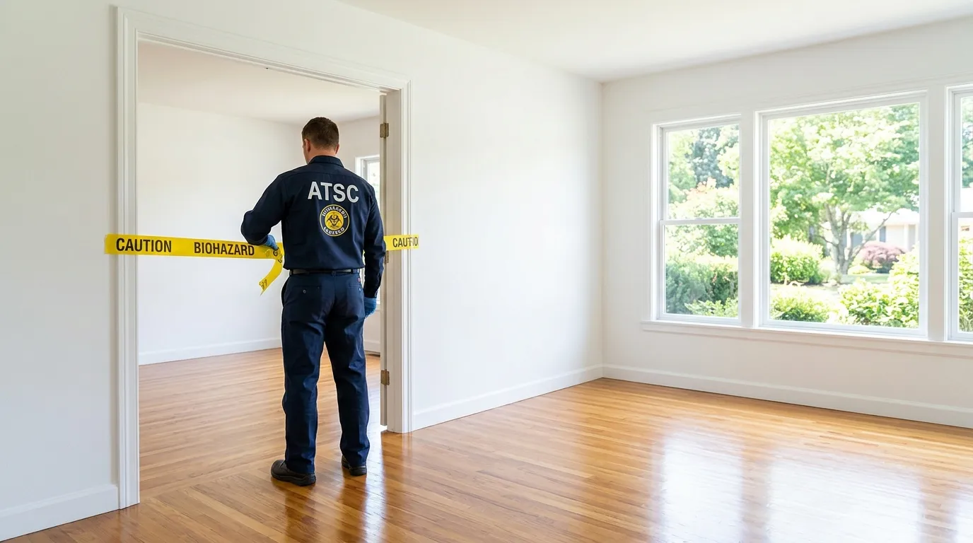 Certified biohazard cleanup crew performing Decomposition Cleanup in Hermitage